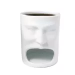 Creative Eating Cake Cup Face Breakfast Milk Mug Face Shape Ceramic Coffee Cup Face Toast Cartoon Children Office