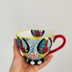 Household Creative Ceramic Cup Cup Milk Mug With Handle Breakfast Cereal Cup Tea Cup Water Cup Big Tripe Mug