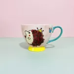 Household Creative Ceative Ceramic Cup Cup Cup Cup Coffee Milk Mug with Handle Breakfast Cereal Cup Tea Cup Water Cup Big Trip Mug
