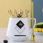 300ml Creative Ceramic Cup With Design Lid Coffee Milke Mug Home Office Breakfast Drinkware Luxury Wedding Birthday S