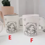 Cartoon Sailor Moon Cute Printing Ceramic Mug Anime Creative Water Drinkware Tsukino Usagi Milk Coffee Tea Mugs with Spoon