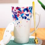 500ml Large Coffee Mug Tea Cup Elegant Porcelain Cup with Lid Spoon Couple Mugs Creative S for and Family.