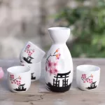 Japanse Porcelain Vintage Ceramic Pot Flagon Liquor Spirits Cups Set Kitchen Dining Bar Drinkware Japanse Sake Wine Set