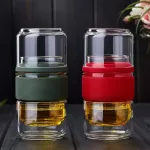 Creative Portable Tea Set for Business Traveling Tea Cup Filter Set for Business Trip Business Healthy Glass Outdoor
