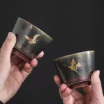 4PCS Ceramic Cup Box Japanse Retro Kiln Change Clay 60ml Water ware Bar Decoration HouseHold Kitchen Supplies Drinkware