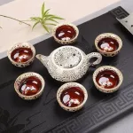 Chinese Kung Fu Tea Set Include 6 Cups 1 Tea Pot Porcelain Celadon Fish Teacup Set Teapot Drinkware Oolong Tea Kung Fu Tea Set
