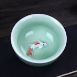 Chinese Kung Fu Tea Set Include 6 Cups 1 Tea Pot Porceladon Fish Teacup Set Teapot Drinkware Ooong Tea Kung Fu Tea Set