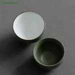 Ceramic Porcelain Tea Cup Teaw Tepare Kung Fu Tea Set Cup Stones Kiln Turned Tea Bowl Teacup