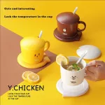 Coffee Mug Warmer Sets Portable 55? USB Electric Heating Cup Mat Cup Office Cartoon Theromeostatic Coffee Cup Theromeostatic Cup