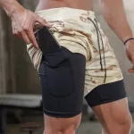 Camo Running Shorts Men 2 In 1 Double-Deck Quick Dry Gym Sport Shorts Fitness Jogging Workout Shorts Men Sports Short