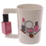 3D Hand Painted Creative Ce rate Mugs Girl Tools Beauty Kit Handle Tea Coffee Mug Hair Dryer Handle Mug Tea Cup Women