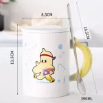 Coffee Mug With Lid 420ml Mugs Cartoon Cactus Shark Cat Dog Fruits Mugs With Spoon Milk Coffee Cup Novelty S
