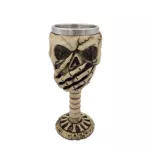 Retro 3d Resin Stainless Steel Beer Mug Skull Knight Halloween Coffee Cup Creative Viking Tea Mug Bar Decoration