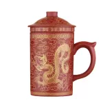 300ml High Quality Purple Clay Tea Mugs Dragon Tea Cups Home Office Teaset Zisha Cups Filter Tea Cup Teapot Set For Travel