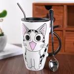 Portable Cartoon Nordic Mug Creative Ceramic Water Milk Tea Coffee Mug Best Cup With Lid House For Man Women Home