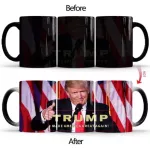 1pcs New 350ml Donald Trump Color Changing Mugs Creative Ce rate Coffee Milk Heat Sensitive Cups Novelty Children Kids