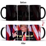 1pcs New 350ml Donald Trump Color Changing Mugs Creative Ceramic Coffee Milk Heat Sensitive Cups Novelty Children Kids