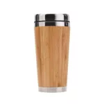 Upors 450ml Natural Bamboo Travel Mug With Lid Stainless Steel Coffee Cup Tumbler Bottles Beer Coffee Mug Tea