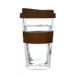 400ml Transparent Coffee Cup With Silicone Cover Thick Double Glass Travel Mug Travel Mug With Lid Modern