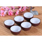 Creative 6PCs Purple Clay Tea Cup Puer Tea Cup Yixing Purple Teacup Chipepsse Kung Fu Cups China Porcelain