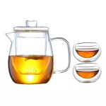 Heat Resistant Glass Tea Pot and Cup Set Glass Teapot with Filter Puer Tea China Set Flower Teapot Kettle Mug
