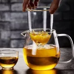 Heat Resistant Glass Tea Pot and Cup Set Glass Teapot with Filter Puer Tea China Set Flower Teapot Kettle Mug