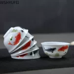 6PCSLOT CHINESE TEA SET Tea Set Ceramic Teacup Loose Leaf Teapot Drinkware Oo Long Tea Ceramic China Tea Sets