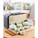 Ceramic Porcelain Kung Fu Tea Set Teaware Tea Pot and Cup Set Travel Tea Set One Pot Four Cup Outdoor Car Portable