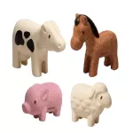 PLANTOYS FARM Animals Set, wooden toys, animal dolls on the farm Strengthening development and learning skills For children aged 1 and older
