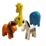 PlanToys WILD ANIMALS SET ของเล่นไม้ชุดตุ๊กตาสัตว์ป่า  เสริมสร้างพัฒนาการและทักษะการเรียนรู้ สำหรับเด็กอายุ 1 ขวบ ขึ้นไป