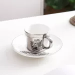 Creative Leopard Anamorphic Cup Mirror Reflection Cup Zebra Mug Luycho Coffee Tea Set with Coaster 90ml-220ml