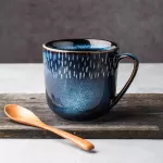 Ceramic Mug Nordic Vintage Coffee Cup Light Light Luxury Blue Milk Coffee Mug Home Water Cup