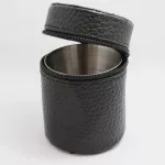 4 PCS Polished 30ml Mini Stainless Steel Liqueur Glass Shot Glass Cups Wine Beer Whiskey Cup Leather Cover Bag Set