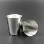 4 PCS Polished 30ml Mini Stainless Steel Liqueur Glass Shot Glass Cups Wine Beer Whiskey Cup Leather Cover Bag Set