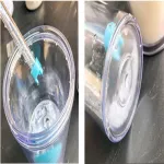 Anti-Scald and Drop-Drop-Resistant Double-Layer Coffee Cup Water Cup 320ml/420ml Trend Creative Clamshell Straw Plastic Mugs with Lid