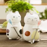 Super Cute 3d Animal Cate Cute Ceramic Water Cup Large Capacity Mug with Cover Coffee Cup
