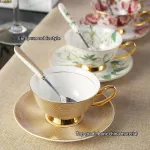 Europe Noble Bone China Coffee Cup Saucer Spoon Set 200ml Luxury Ceramic Mug -Grade Porcelain Tea Cup Cup Cup Cup Cup Cup Cafe Party Drinkware