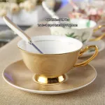 Europe Noble Bone China Coffee Cup Saucer Spoon Set 200ml Luxury Ceramic Mug -Grade Porcelain Tea Cup Cup Cup Cup Cup Cup Cafe Party Drinkware