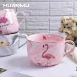 600/850ml Student Instant Noodle Big Cup Creative Ce rate Oatmeal Bowl with Lid Breakfast Cup Marble Milk Coffee Mug