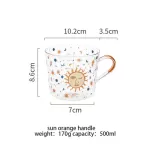 Mdzf Sweethome 500ml Creative Glass Mug Breakfast Mlik Coffe Cup Household Couple Water Cup Sun Eye Pattern Drinkware