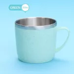 Worthbuy Kids Water Cup 304 Stainless Steel Coffee Mug Tea Cup For Children Kitchen Drinkware Wheat Straw Tea Mug With