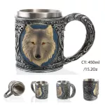 Coolest Skull Resin Stainless Steel Beer Mug Dragon Knight Tankard Halloween Coffee Cup Tea Mug Pub Bar Decor