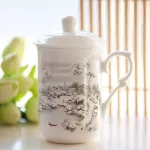 Oussirro Bone China Mugs with Creative Ce rate Milk Coffee Mug Cup Elegant Wedding
