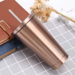 Stainless Steel Double Insulation Cup 600ml Vacuum Straw Cup with Lid Beer Mugs for Tea Cup Metal Cup Drink Straw Travel