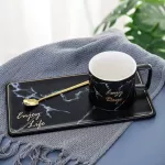 250/500ml Marble Grain Ceramic Coffee Mug Set in Gold Business Office Milk Tea Cup Tumbler Creative Europe Mugs for