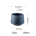 KingLang Western Cups Retro Style Handmade 200m Matte Ceramic Teacup Drinking Coffee Cups