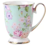 European Pastoral Bone China Coffee Milk Mug Ceramic Creative Floral Water Cup Afternoon Teacup Kitchen Drinkware S