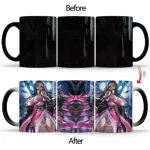 New 350ml Demon Slayer Heat Temperature Coffee Mug Creative Color Changing Cartoon Anime Milk Ceramic Cup