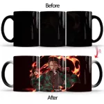 New 350ml Demon Slayer Heat Temperature Sensitive Coffee Mug Creative Color Changing Cartoon Anime Mug Tea Milk Ceramic Cup