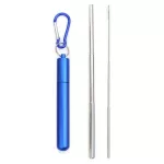Telescopic Metal Drinking Straw Collapsible Reusable Portable Steel Straw With Case And Brush For Travel Outdoor